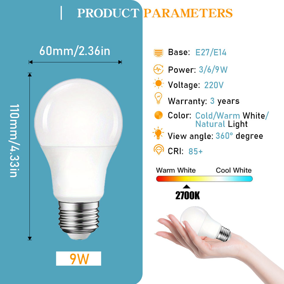 24 stücke LED Glühbirnen E27/E14 LED AC220V Glühbirnen 9 W 6 W 3 W Lampada ampullen Wohnzimmer Hause LED Bombilla Für Home Dekoration