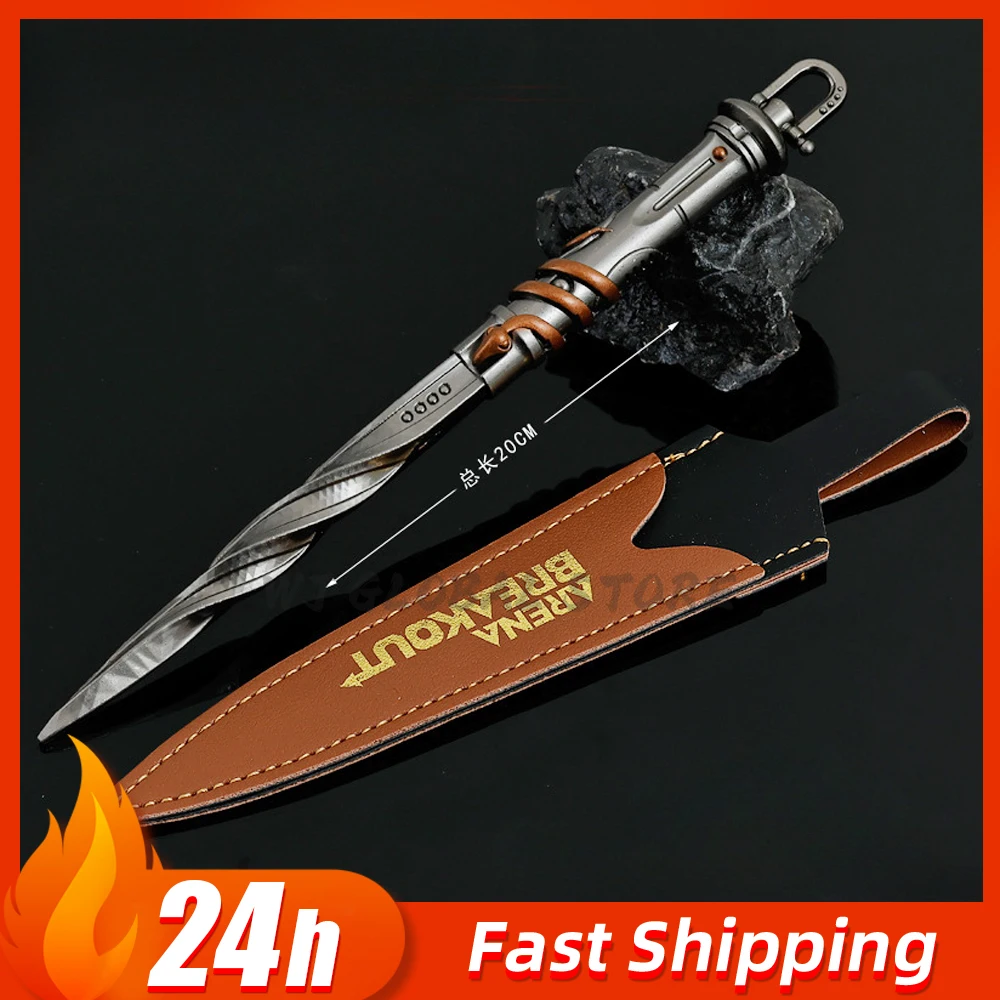 Arena Breakout-cuchillo de bolsillo, espada de Metal Real, disco de eliminación de dientes, juego de hoja corta Katata de 7,87 pulgadas ﻿ Modelo de arma Niños Juguete Regalo Artesanía
