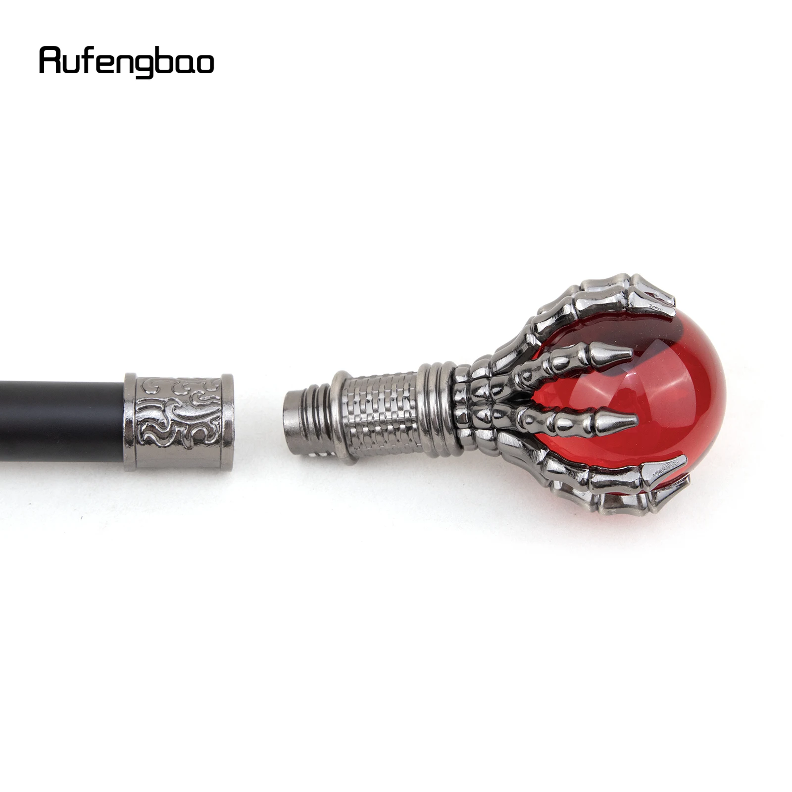 ลูกบอลแก้วสีแดง Steampunk Walking Cane แฟชั่นตกแต่งเดิน Stick สุภาพบุรุษหรูหรา Crosier KNOB Walking Stick 93 ซม