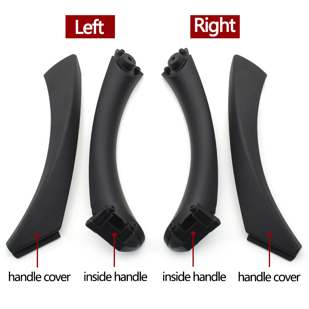 車黒左右乗客インナーハンドルインテリアドアパネルプルトリムカバー BMW 3 シリーズ E90 E91 316 318 320 325 328i