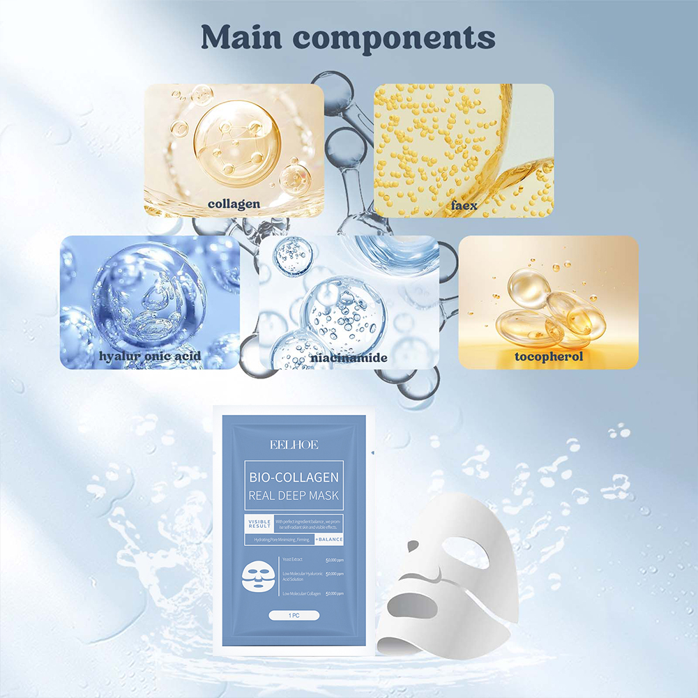 BioCollagen Real Deep Moisturizing Mask Anti-Wrinkle Lifting Face Mask Hydrolyze Collagen Soluble Collagen Sheet Mask