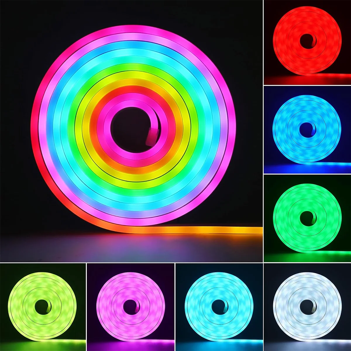 USB-betriebene Gaming-Hintergrundbeleuchtung, Streifen, RGBIC-LED-Neonlichter, 5 V, flexibles Band, Neonlichter mit Bluetooth, Musiksynchronisierung