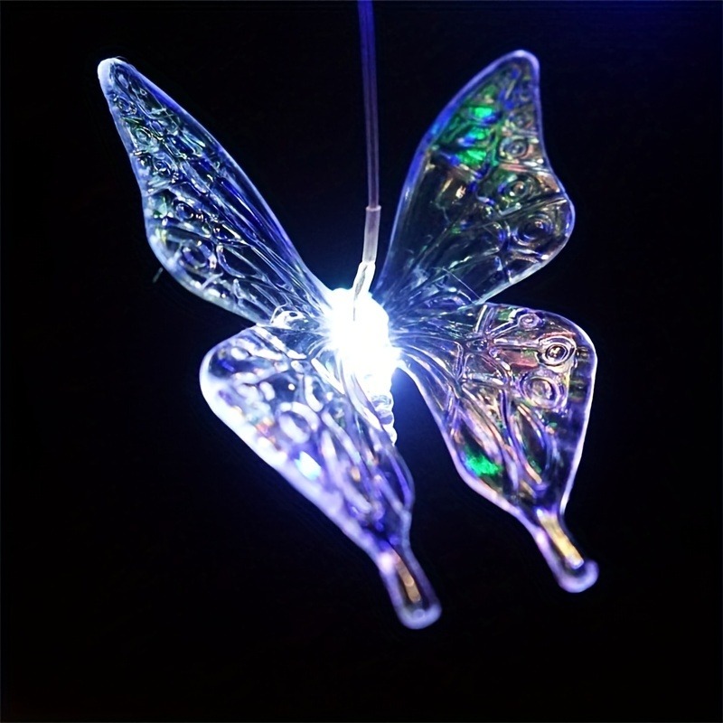 Campanas de viento solares Led que cambian de Color, mariposa, libélula, colibrí, impermeables para exteriores, regalos de cumpleaños, 1 ud.