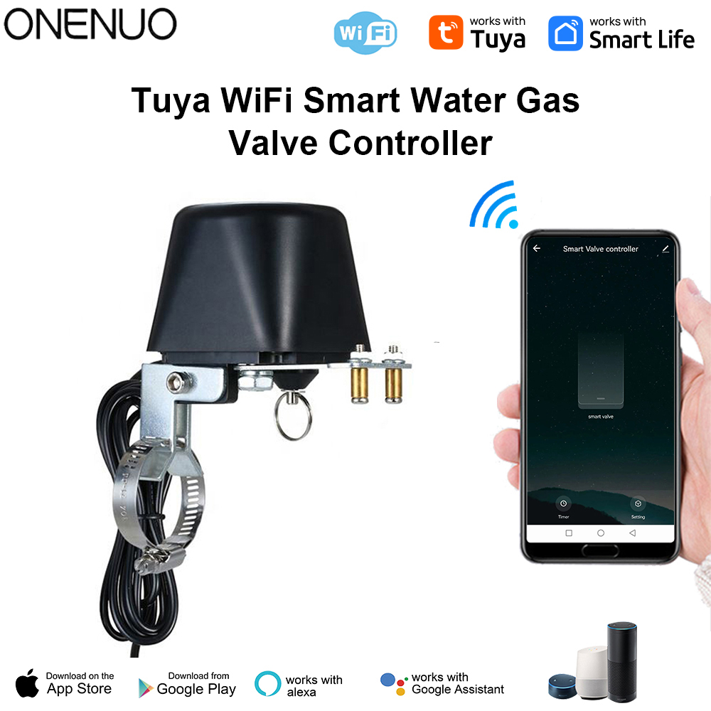 Tuya สมาร์ท WiFi วาล์วแก๊สเปิดด้วยตนเองวาล์ว Manipulator ควบคุมบ้านปิดอัตโนมัติ Gas Controller ทํางานร่วมกับ Alexa