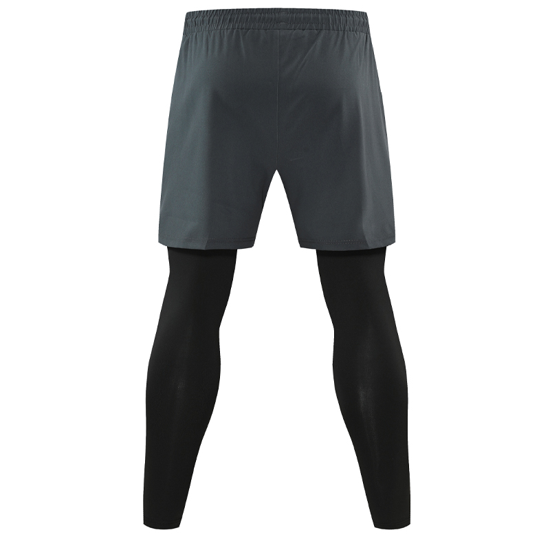 Pantalones para correr 2 en 1 para hombre, pantalones de doble capa, mallas ajustadas de entrenamiento para baloncesto, pantalones de chándal estampados para Fitness con bolsillos, pantalones para correr