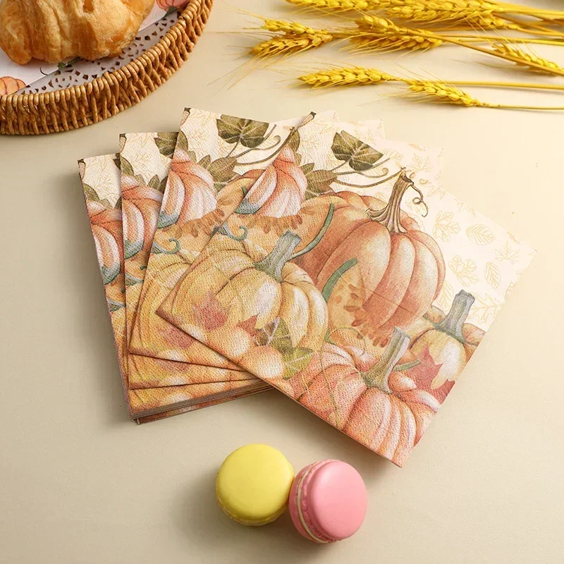 10/20 pz 33cm 2Ply ringraziamento zucca tovaglioli di carta colorati tovaglioli per feste tovagliette di carta decorativa farfalla carta barlet