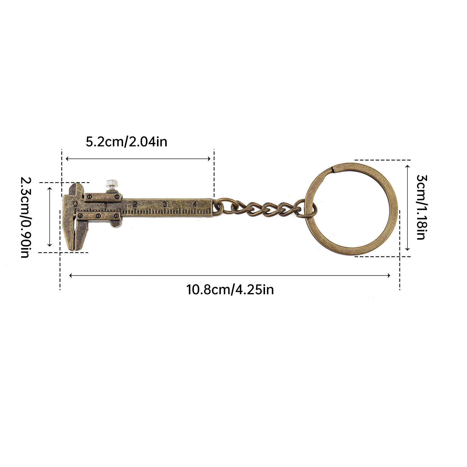 0-40 Mm/Di Động Mini Hợp Kim Kẽm Vernier Caliper Với Dây Chuyền Móc Khóa Và 1 Mm Độ Chính Xác Đo Lường