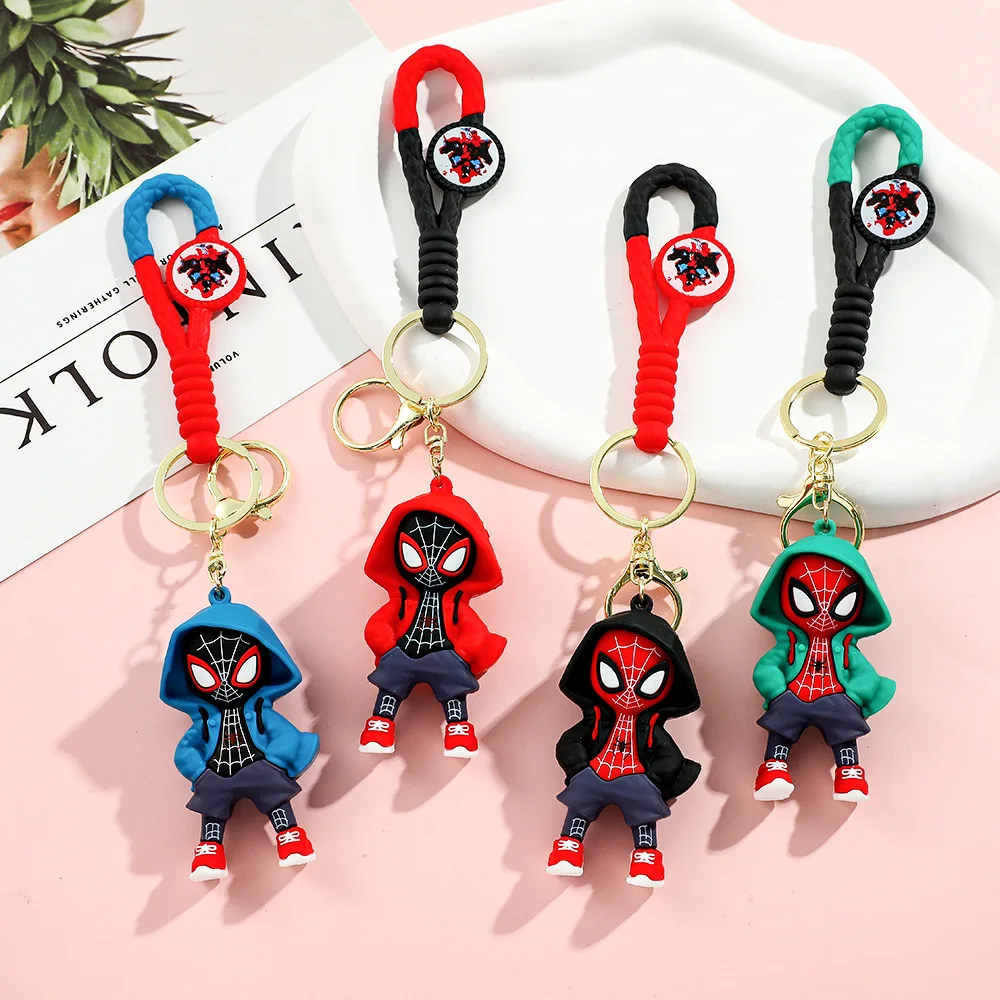 Marvel Spider Man Cute Doll Widget Action Figures Avengers Iron Man Captain America Keychain Bag Keyring Widget Birthday Gifts