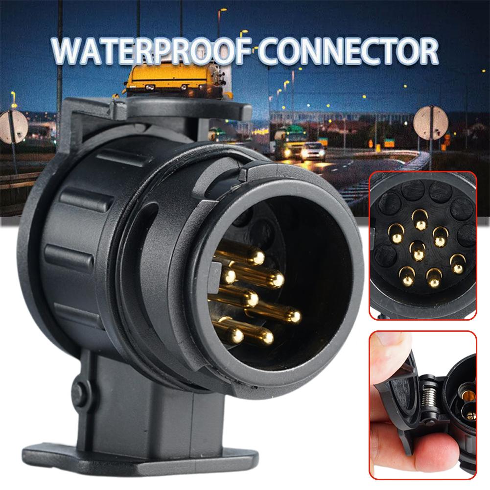 Adaptador de enchufe de 13 pines a 7 pines, Conector de remolque, enchufes de barra de remolque, convertidor de remolque estándar europeo, accesorios de remolque T1F0