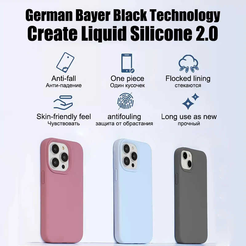 액체 실리콘 케이스 iPhone 11 14 13 12 15 Pro Max 전화 케이스 For iPhone 13 12 Mini 14 15 7 8 Plus X XR XS 충격 방지 커버