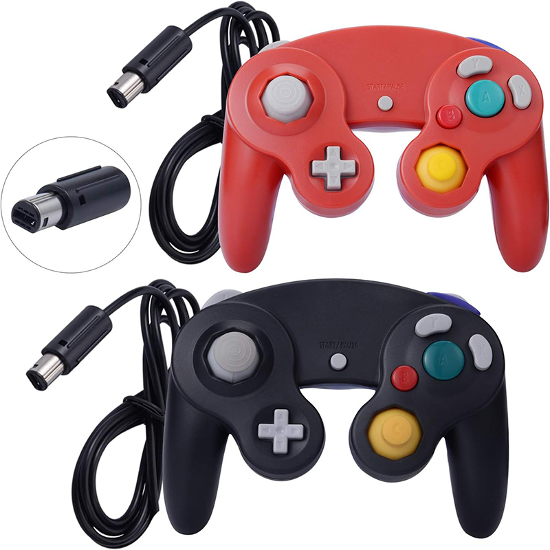 Controlador Joypad para juegos por cable clásico portátil con función de vibración Compatible con Wii NGC Gamecube Game Cube