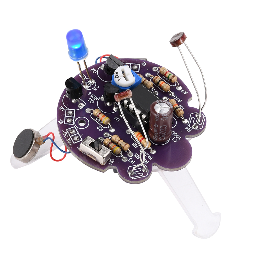 1 Set Light-Sensitive Mobile Robot DIY Kit Firefly DIY Parts Tail Breathing Light Fun Electronic Spare Parts