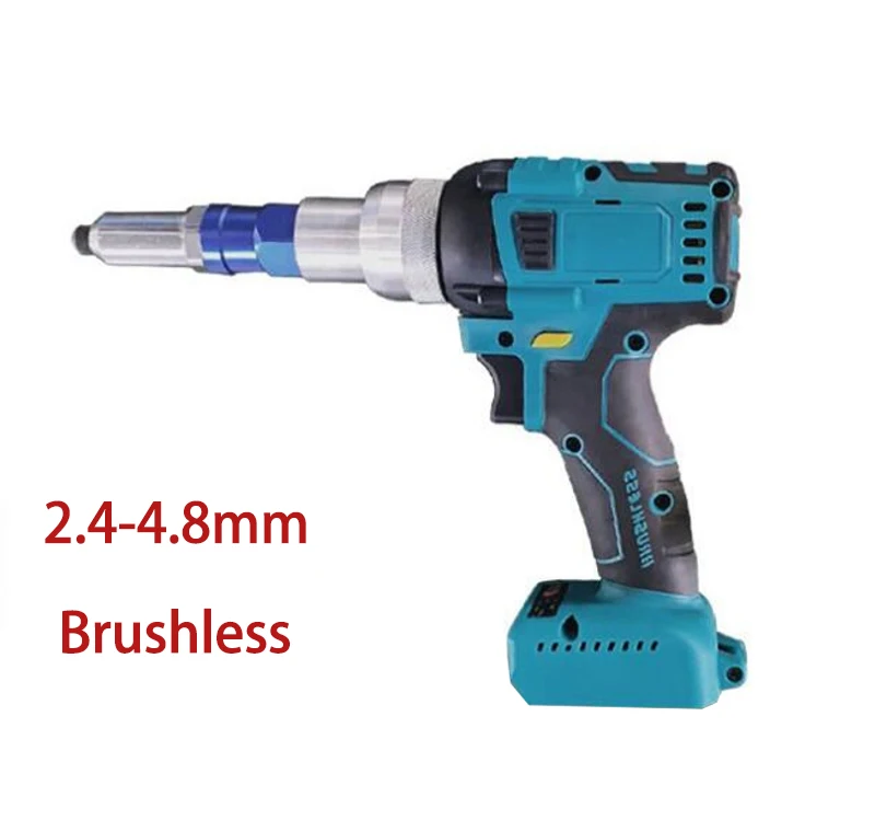 Pistola de rebite elétrica 2.4-4.8mm, inserção de broca sem escova, ferramenta de rebitagem automática, chave de fenda, ferramenta elétrica para bateria makita de 18v