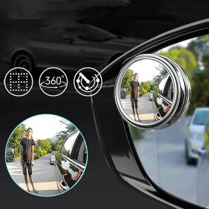 Espelho retrovisor do carro pequeno espelho circular de alta definição auxiliar grande angular superfície convexa