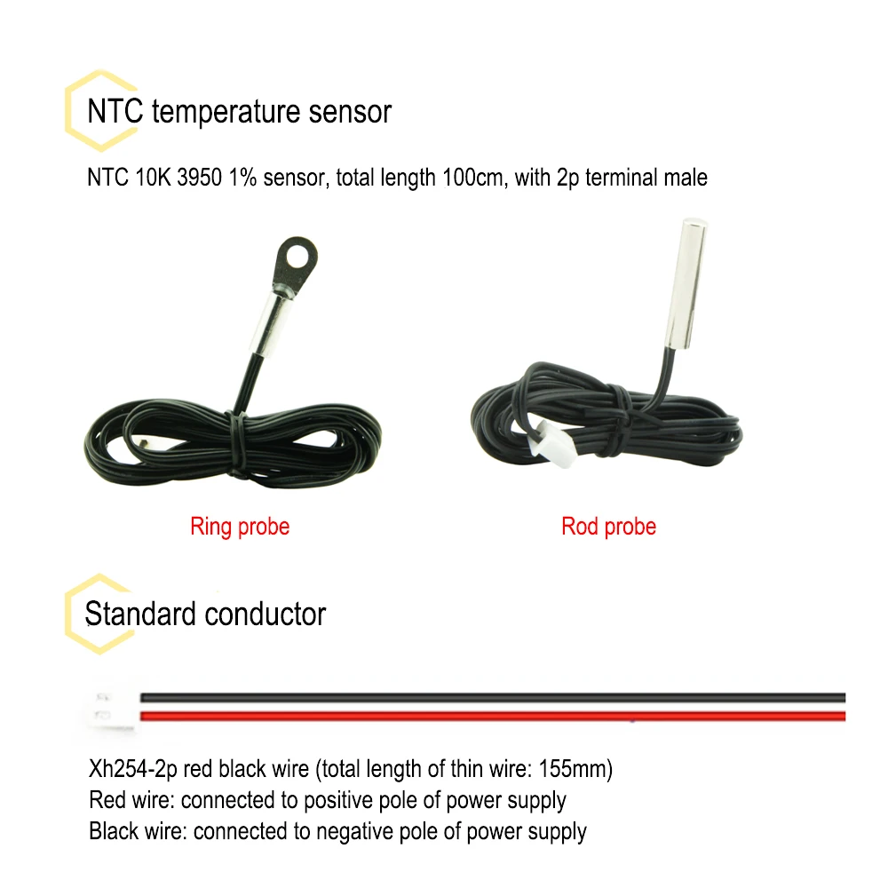 DC4-30V 100Cm Kỹ Thuật Số DC Đơn Vôn Kế Và Nhiệt Kế Cảm Biến Nhiệt Độ Báo Với NTC 10K 3950 Đầu Dò Nhiệt Độ Máy đồng Hồ Đo