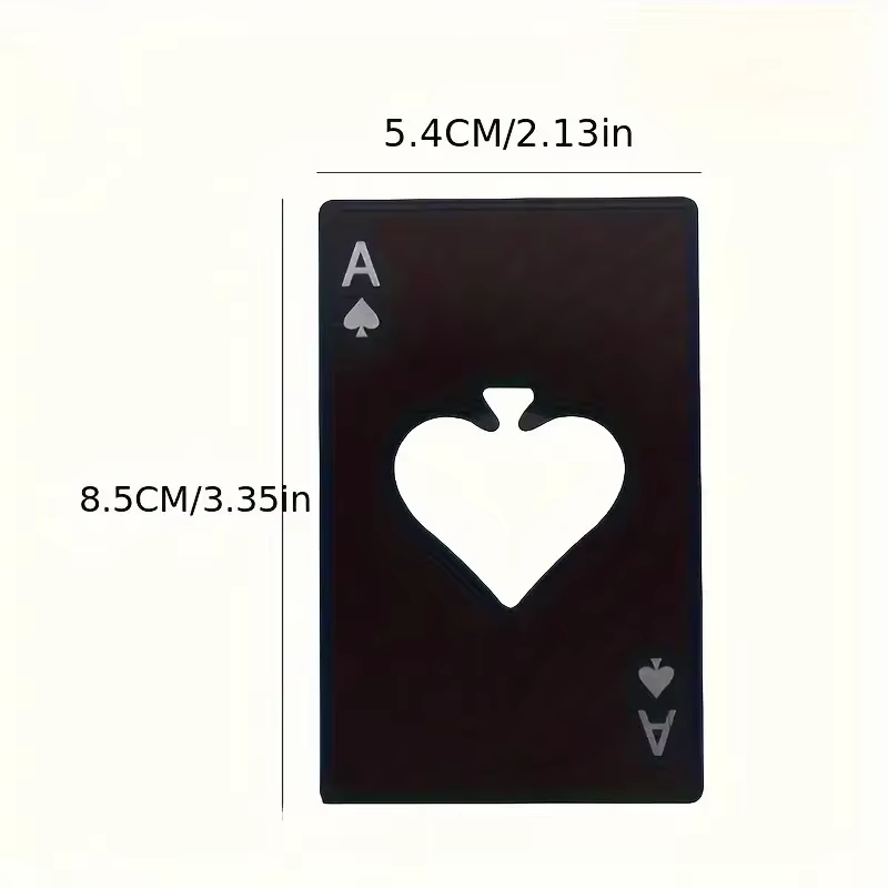 Abridor de garrafa de cerveja de aço em forma de pôquer de 1 unidade, pôquer oculto ao ar livre para prática de arremesso