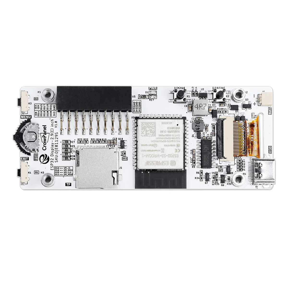 CrowPanel ESP32 2,9 "e-paper HMI Display 128*296 Color negro/blanco impulsado por interfaz SPI para Arduino /ESP/MicroPython