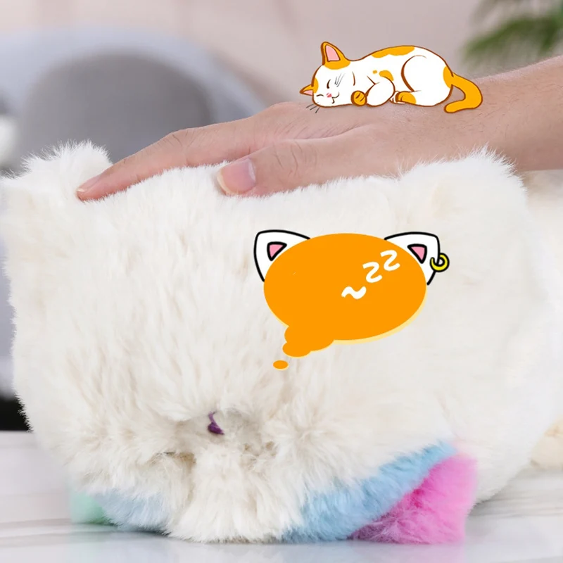 การ์ตูนน่ารักตุ๊กตาไฟฟ้า Cuddle Cat ของเล่นสร้างสรรค์จําลองแมวเรียนรู้ Talk Wag หางของคุณ Blink Your Eyes ตุ๊กตา Plush ของเล่น