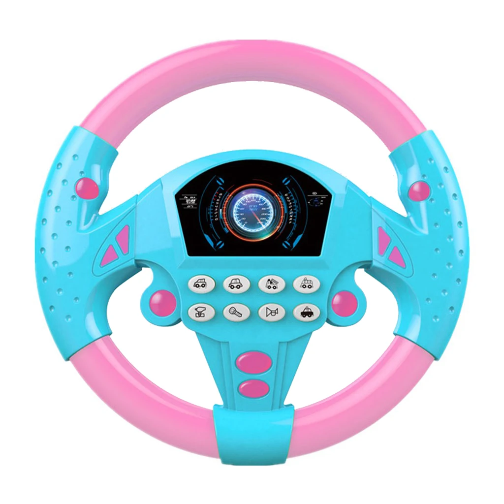Children Simulation Steering Wheel with Light & Driving Sound Early Childhood Educational Toys for Kids