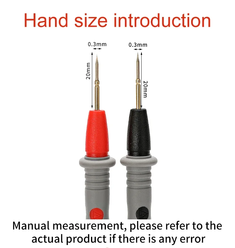 หัววัด TES Meter หลายปลายเข็มบาง10A ใช้งานได้จริง TES Meter มัลติมิเตอร์แบบดิจิทัลสายปากกาสายไฟหัววัดลวดแบบสากล1000โวลต์