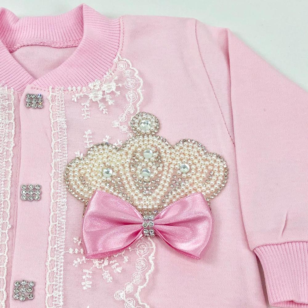 Dollbling 3 pezzi neonato fucsia abiti in pizzo rosa nome personalizzato pigiama nido neonata corona perlata tutina regalo di battesimo