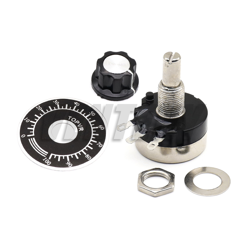 RV24YN20S 1 Juego/3 uds potenciómetro de película de carbono 1K 2K 5K 10K 20K 50K 100K 1M Ohm cono giratorio único con perilla A03 con Dial