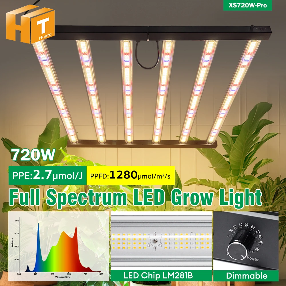 Lampa LED do uprawy roślin 720W Pełne Spektrum LM281B z UV IR Phytolamp 1280 PPFD do uprawy w namiotach wewnętrznych