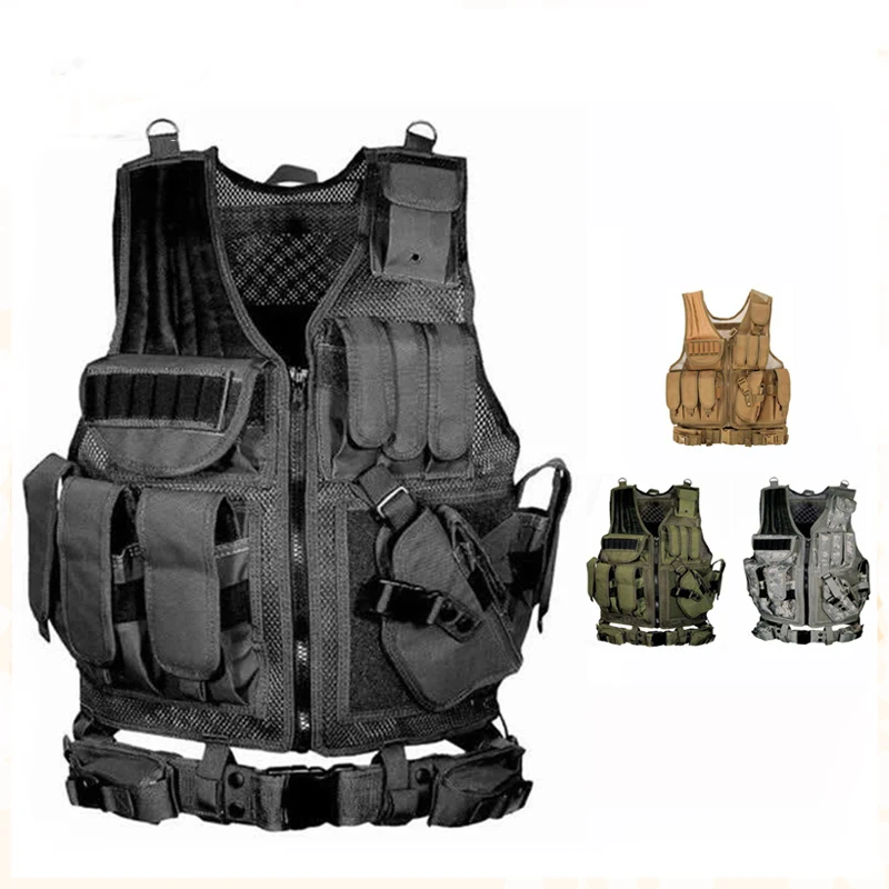 Einstellbare Molle Taktische Weste Kampf Körper Rüstung Westen Wachmann Jagd Armee Outdoor CS Krieg Spiel Airsoft Training Jacke