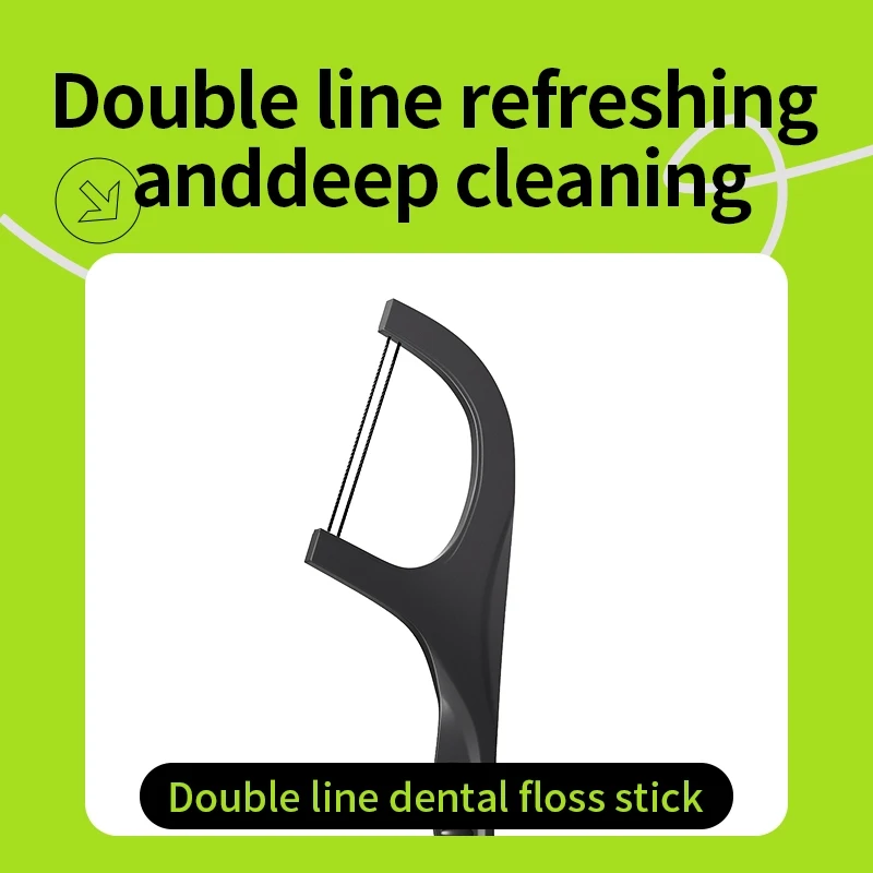 Dental Floss Double Household Ultra-Fine Bucket Household Cleaning Thread Flat Thread Toothpick Thread Tooth Picking Tool