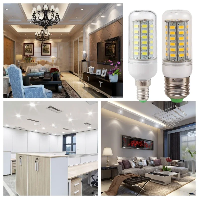 LED Corn Bulb E27 E14 24 36 48 56 69 72 LEDs SMD 5730 220V replace 7w 12w 20w 30w CFL Lampada LED Lamp Chandelier Candle Light