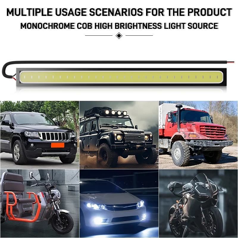 10 ชิ้น 17 เซนติเมตรรถวิ่งกลางวันไฟ Super Bright Led COB หมอกโคมไฟ 12 โวลต์กันน้ํา Auto ภายใน DRL โคมไฟทํางานแถบไฟบาร์