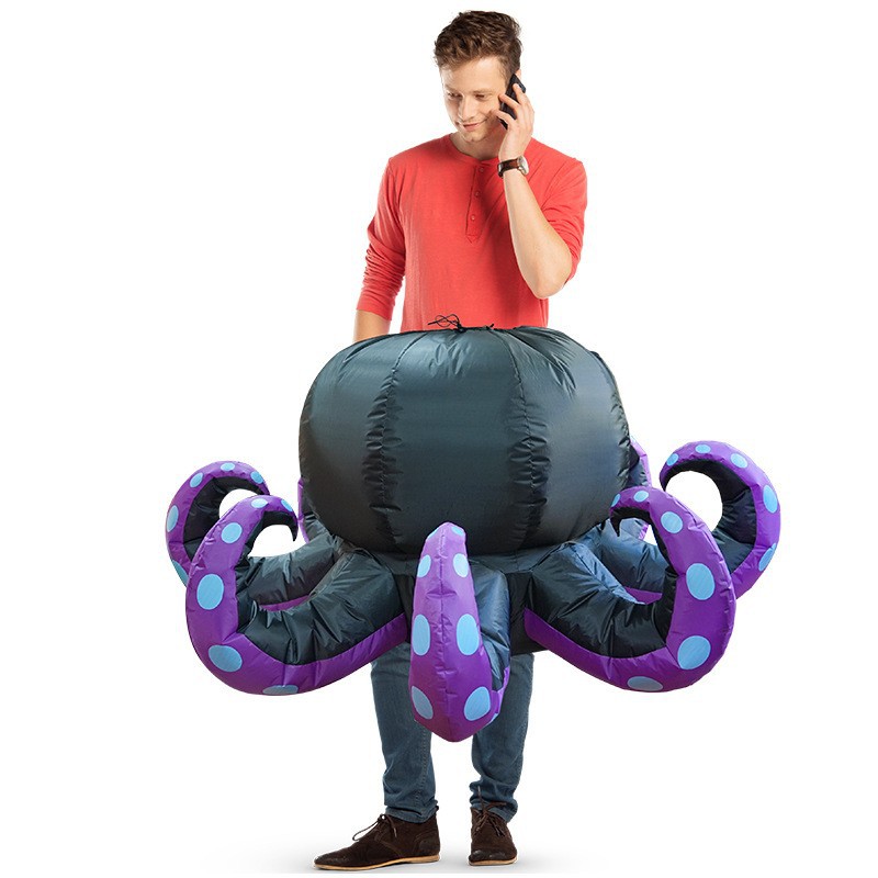 Cosplay Funny Snail Spider Octopus Inflatable Costume Riding Skeleton Ghost Inflatable Costume Party Halloween Show Props