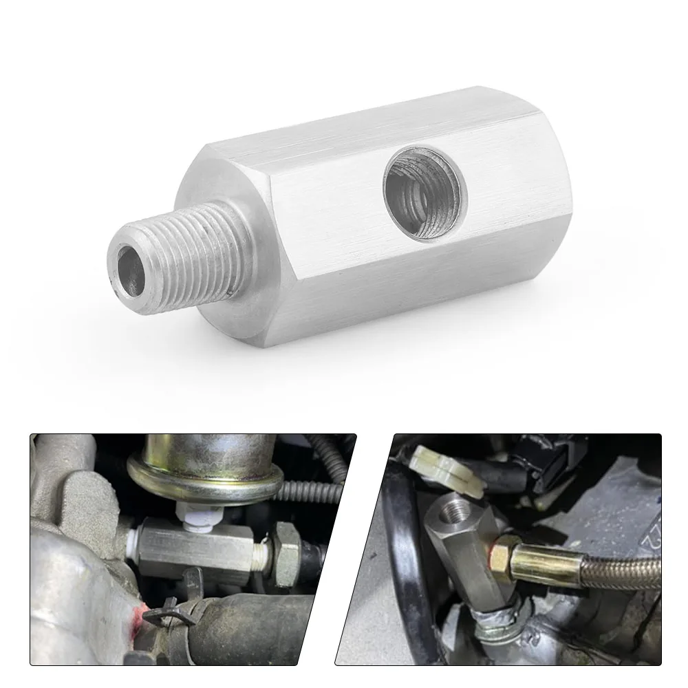 Agujeros laterales de acero inoxidable, 1/8 "NPT hembra a M12 M10 M14 1/8NPT 1/4NPT, conector de Sensor de presión de aceite, adaptador en T de calibre de línea de alimentación