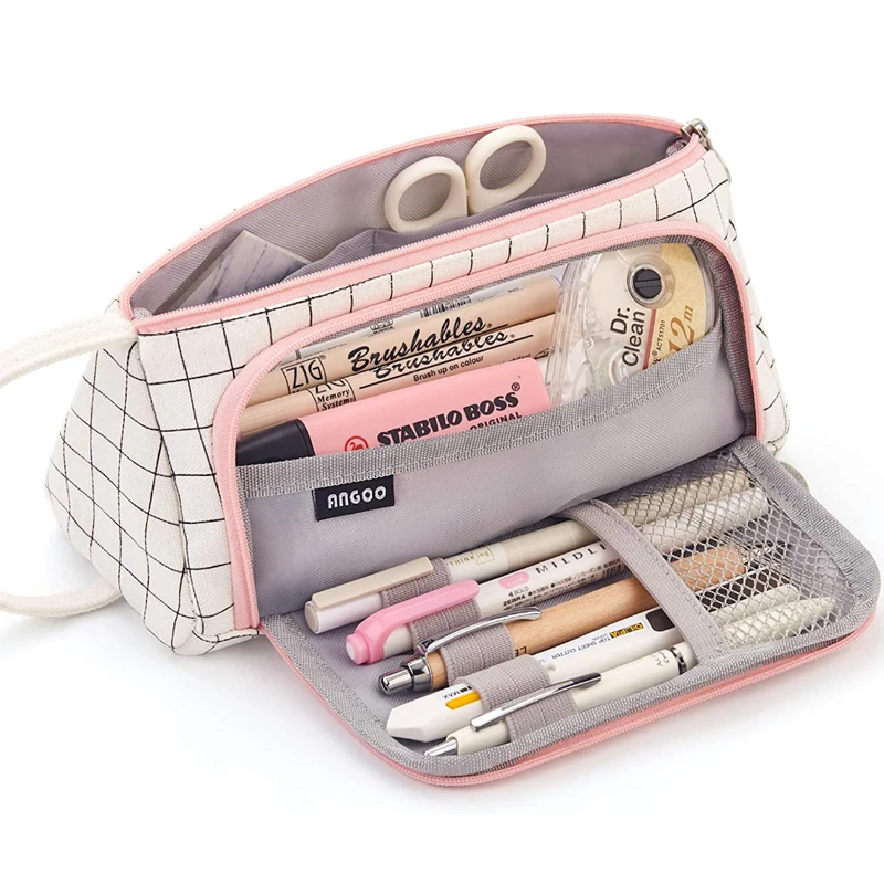 Farbiges süßes Federmäppchen, Federmäppchen, Schultasche, Kawaii, große Kapazität, Bleistiftbeutel, Bleistifte, Schule, Stiftbox, Schreibwaren, Papeleria