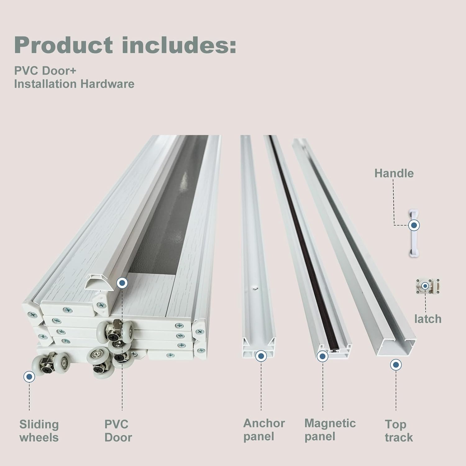 Accordion Door,Interior Folding Doors for Closet Includes Installation Hardware and Lock, White