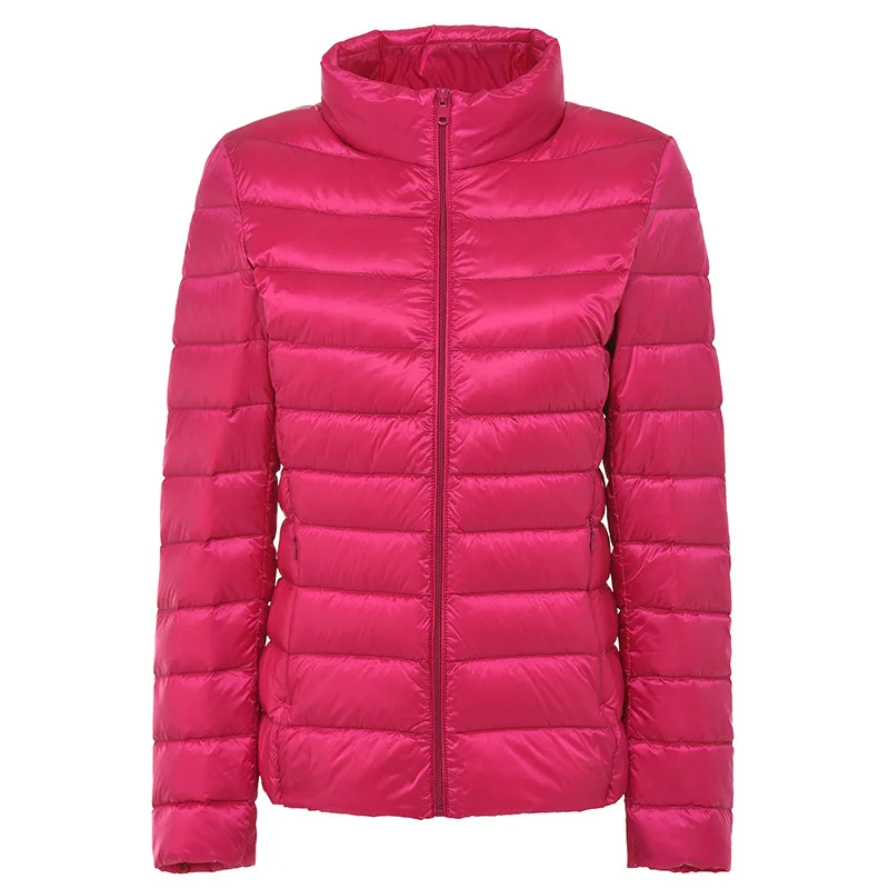 7XL Nữ Trắng Vịt Xuống Áo Khoác 4XL 5XL Nữ Siêu Nhẹ Vịt Xuống Áo Khoác Thu Đông Ấm Cổ Áo Đứng Đi Bộ Đường Dài choàng