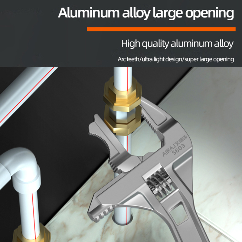 AIRAJ Bathroom Adjustable Wrench, Small Space Multifunctional Wrench, Bathroom PipeNut Removal Tool