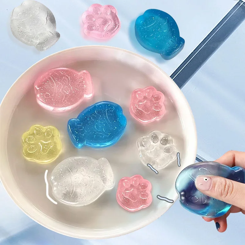 Stress Relief Artifact Squishies Mochi Ice Block Cat's Claws Fish Decompression Toys Soft Waxy And Kneading At Will Squeeze Toys