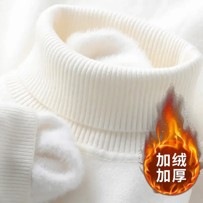 Herbst Winter herren Rollkragenpullover Gestrickte Samt Warme Langarm Pullover Im Freien Kalt-proof Casual Bluse Basis Pullover