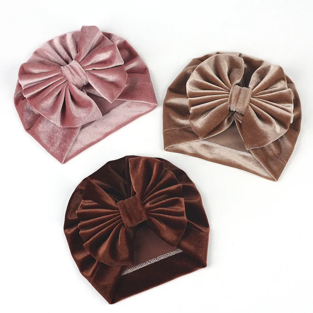 Mới Cho Bé Gái Lớn Thắt Nơ Nhung NÓN SƠ SINH Trẻ Sơ Sinh Băng Đô Cài Tóc Turban Gọng Mũ Trẻ Em Da Báo Beanies Ảnh Đạo Cụ Quà Tặng Phụ Kiện Tóc