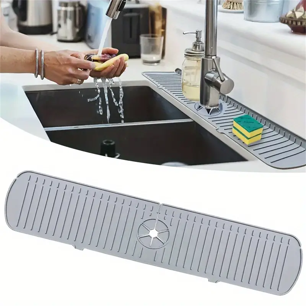 Tapis de récupération d'eau de robinet en Silicone, tampons de séchage anti-déversement d'évier de cuisine, tapis de vidange antidérapant et anti-éclaboussures