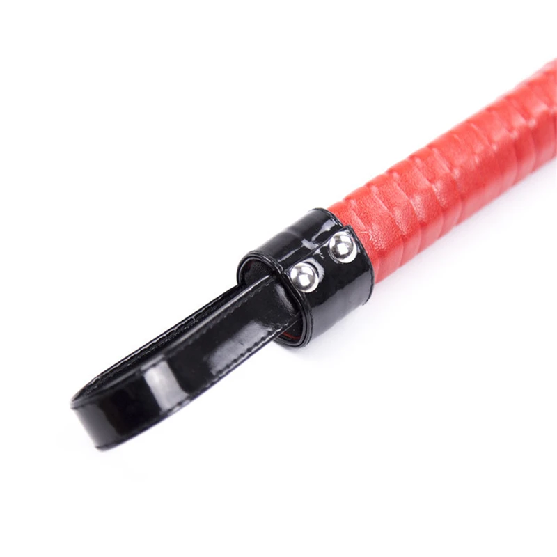 60CM Natural Rattan Whip Paddle ,Riding Crop Flogger Spikes PU Leather  Cover Handle Paddle Slapper for Horse Training