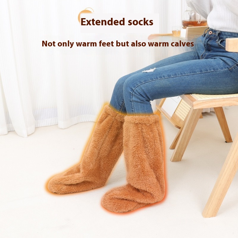 Loose Furry Sleeping Socks para homens e mulheres, Leg Cover, Foot Protector, Leg Cover, Cute and Thickened, Old People, Elderly, Winter