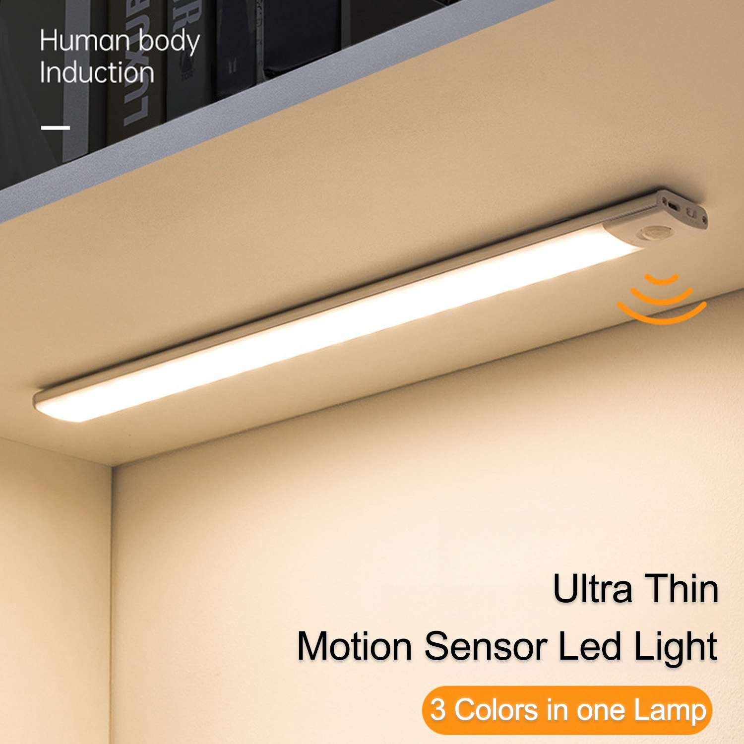 20/30/40CM Nacht Lichter Motion Sensor Led Licht USB Aufladbare Drahtlose Unter Schrank Lampe Für Küche Schlafzimmer Kleiderschrank casa