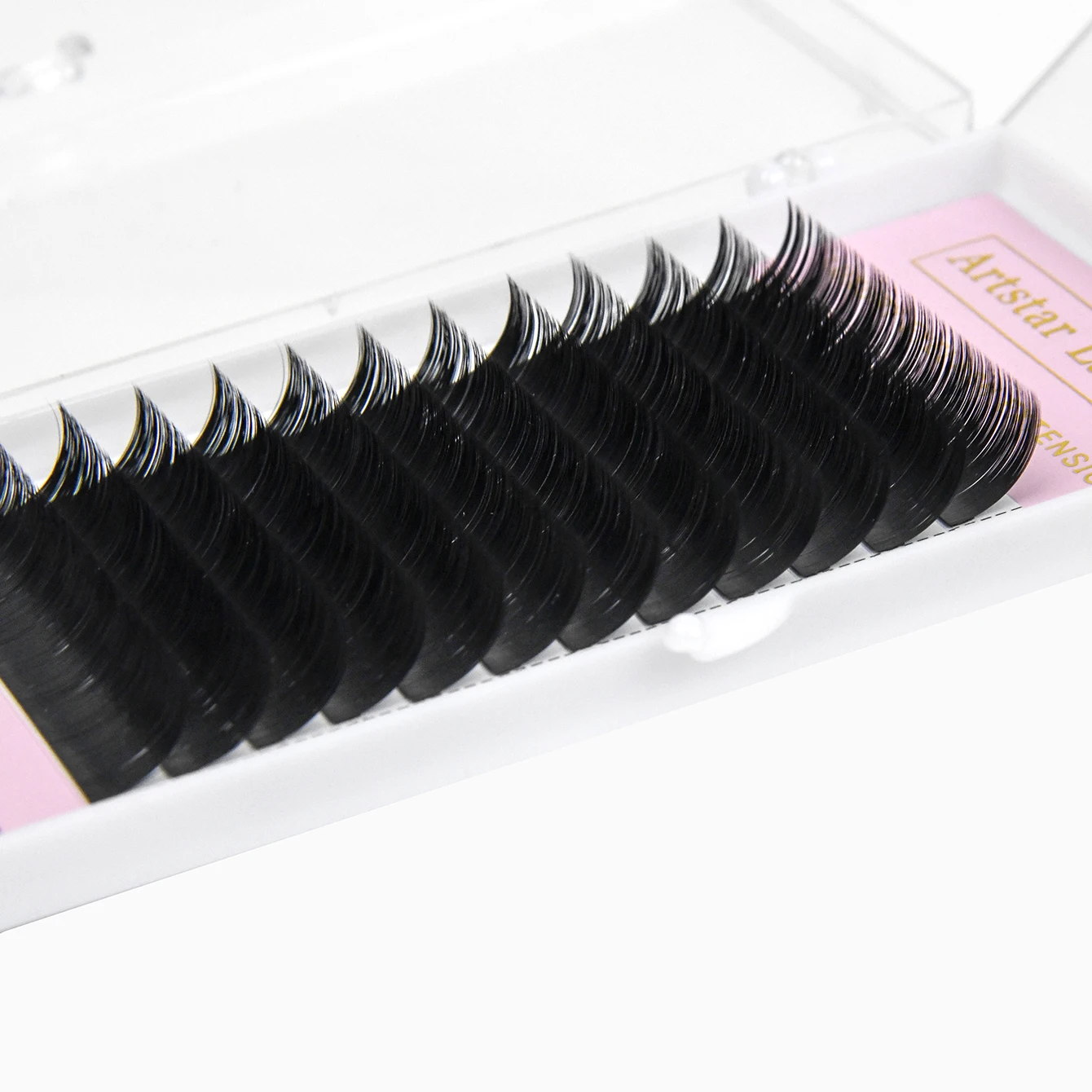 ARTSTAR 12Rows/tray False Eyelashes  J B Curl  6-20mm   Eyelashes Extensions  Matte Black Lashes Makeup tool
