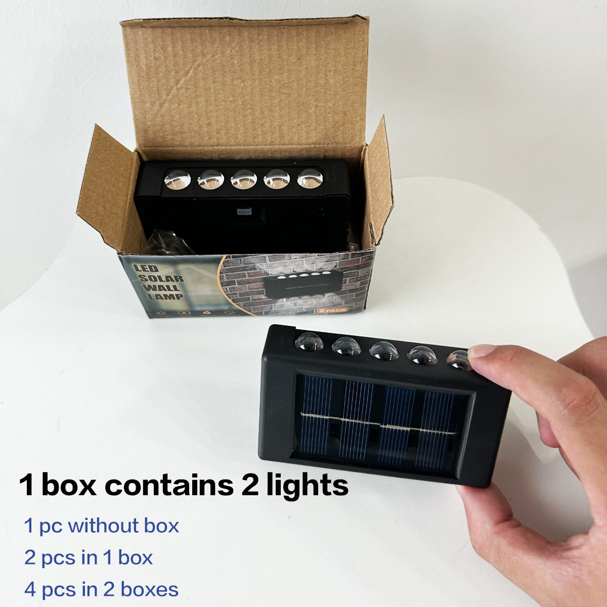 태양광 정원 방수 벽 램프, 위 아래 LED 장식 조명, 거리 전망 발코니