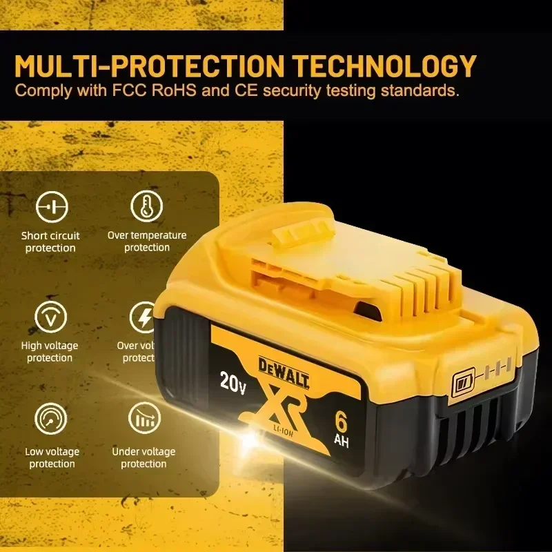 100% original DEWALT 20V battery, dewalt power tool DCB606, DCB205，DCB206，DCBGene，DCB200 MAX，20V， 6AH,5AH,dewalt batteries