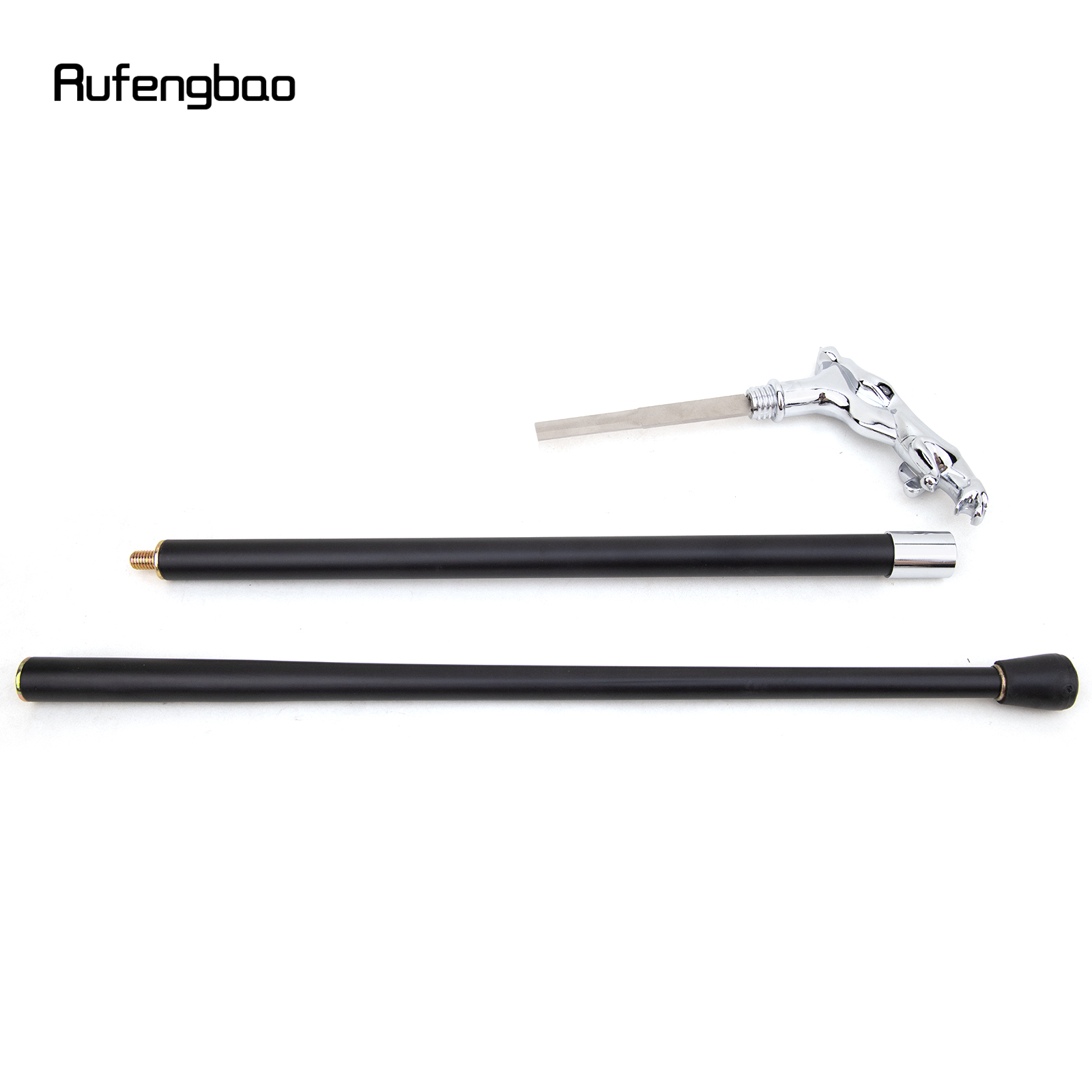 Silber Luxus Leopard Griff Gehstock mit versteckten Platte Selbstverteidigung Mode Rohr Cosplay Crosier Stick 93cm