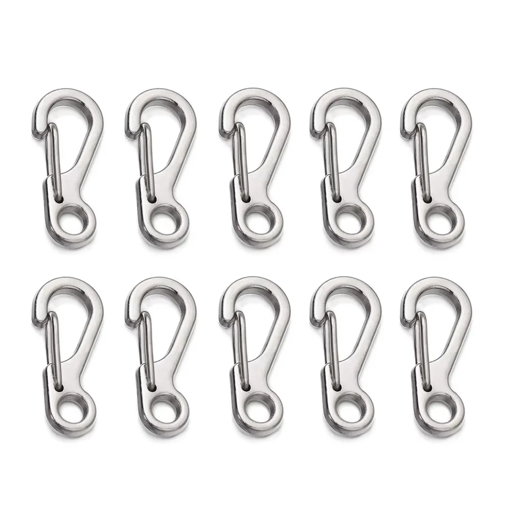 4/10 Uds mosquetón anillo en D llavero Clips de resorte Mini hebilla colgante de aleación de aluminio equipo EDC de supervivencia herramienta de llavero para acampar al aire libre