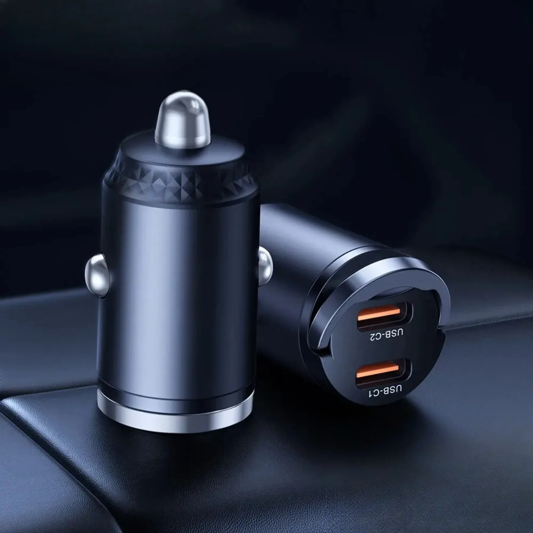Mini PD 45W Car Charger Pull Ring Fast Charging USB C Phone Charger Adapter For iPhone 14 13 Pro Xiaomi Samsung Huawei